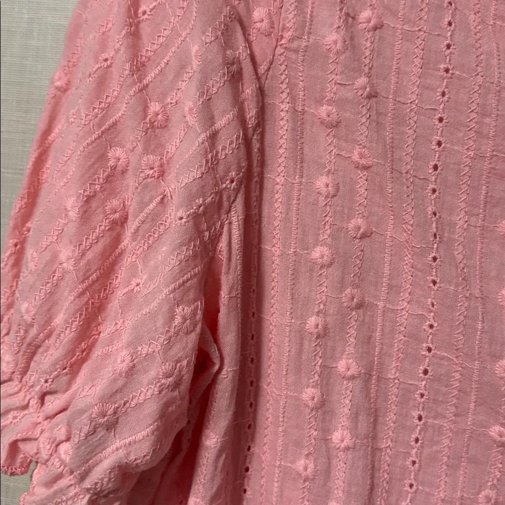 Shein size L Coral Lace Detail Blouse - Picture 2 of 4